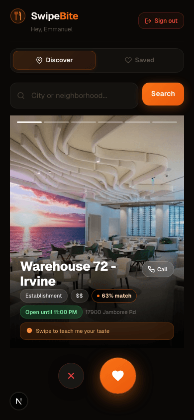Swipe Feed