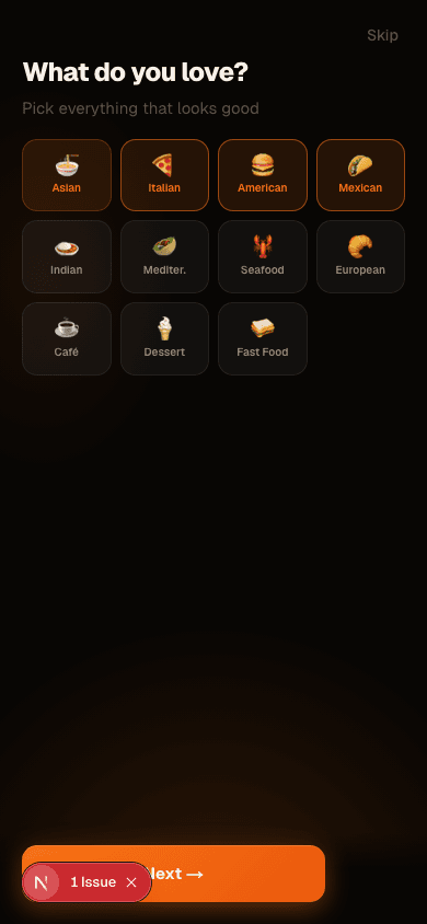 Taste Setup